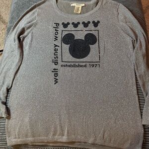 Disney Parks Gray Sweater with Glitter Accents